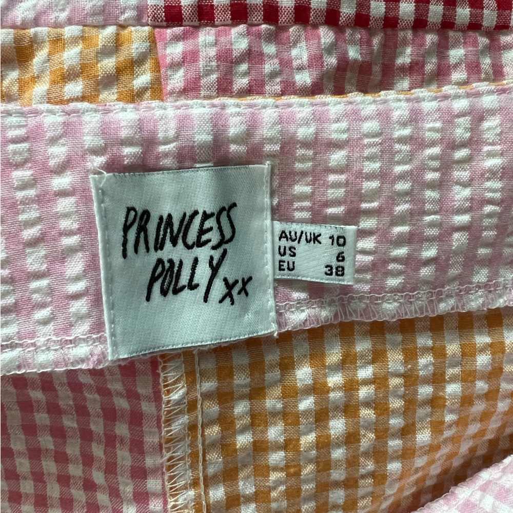 Euc Princess Polly Patchwork Pattern Mini Skirt S… - image 4